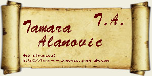 Tamara Alanović vizit kartica